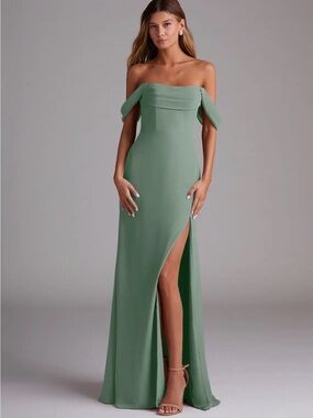 Silver Sage A-Line Off the Shoulder Chiffon Convertible Dress